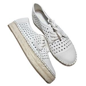 Nine West Gigantico White Star Platform Espadrilles Size 10.5M